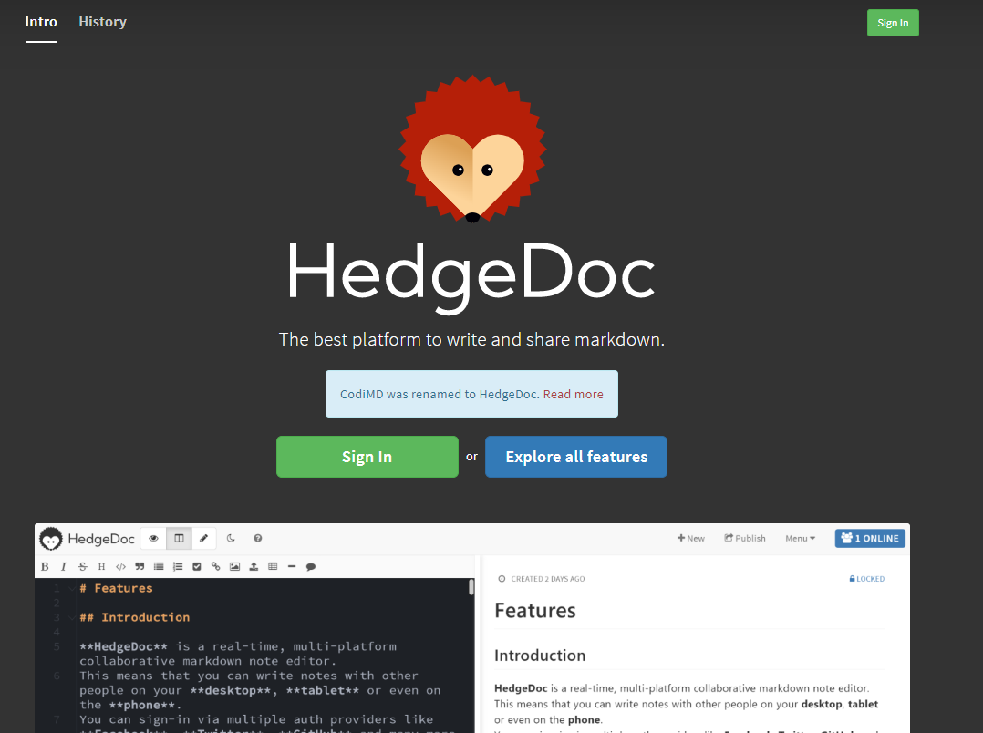 Thumbnail for service HedgeDoc - GWDG Pad